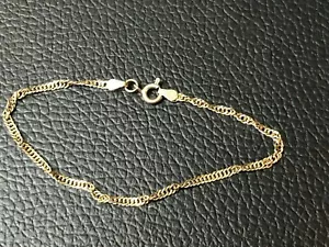 Brazalete Vintage Danecraft Plata de Ley 925 Italia Oro Retorcido 7" Cadena 1.7 G - Imagen 1 de 4