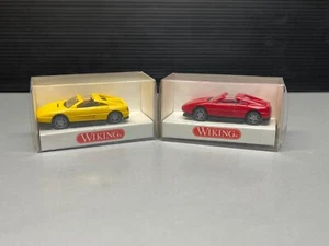 2x Ferrari 348 ts supercar Targa Dach Spider rot gelb DEFEKT  Wiking H0 1:87 OVP - Bild 1 von 12