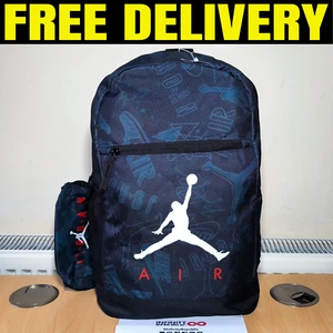 Nike Air Jordan Backpack Pencil Case School Bag Unisex Kids Dark Blue All Over P - Picture 1 of 19