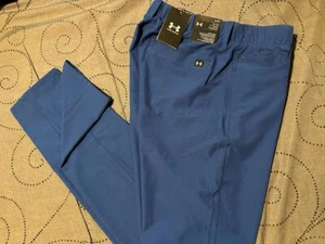 UNDER ARMOUR GOLF DRIVE 5 POCKET SLIM FIT TAPER BLUE PANTS SIZE 32 X 34 MEN $85 - Picture 1 of 4