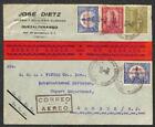 GUATEMALA #258 C15 (x2) & RA2 STAMPS RCA PHONOGRAPH NEW JERSEY AIRMAIL COVER 30