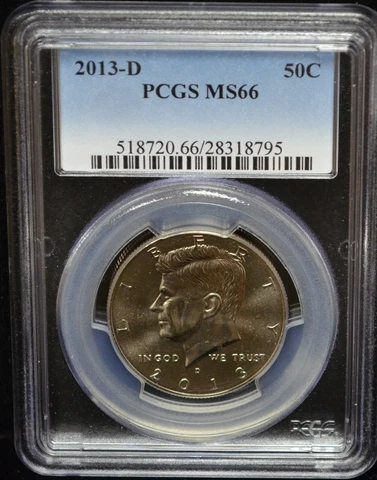 2013-D Kennedy Half Dollar PCGS Cert MS 66 #J500 Cover