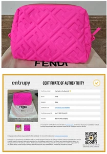 Auténtica bolsa de lycra rosa mediana Fendi FF con certificado de autenticidad Entrupy 10" x 8" x 4,5" - Imagen 1 de 13
