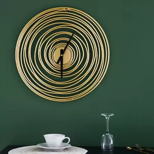 Large Metal Wall Mount Clock Modern Office Home Shop Art Decor Silent Movement - Picture 1 of 17