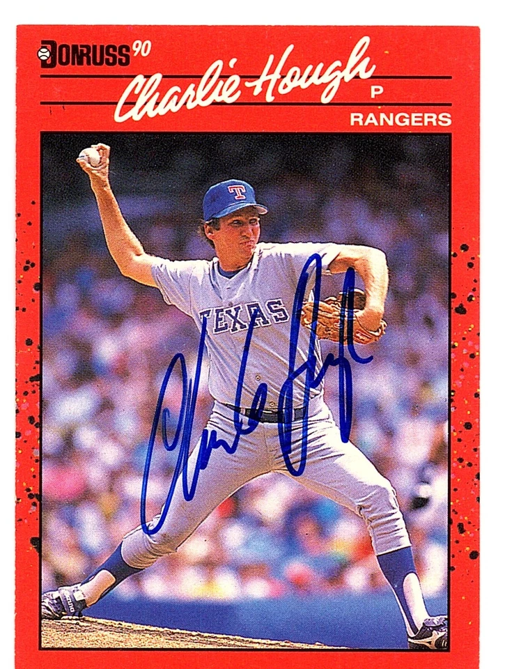 Charlie Hough Autograph On a 1990 Donruss - Texas Rangers - Image 1 of 1