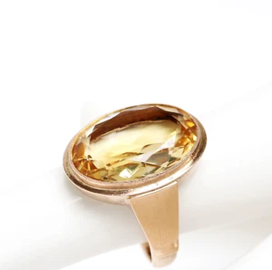 Damenring 8 Karat 333 Gold Rotgold Roségold Citrin Handarbeit 7,45 g Gr. 59 - Bild 1 von 7
