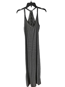 Anthropologie Finn & Clover Size Medium Racerback Black White Stripe Maxi Dress - Picture 1 of 3