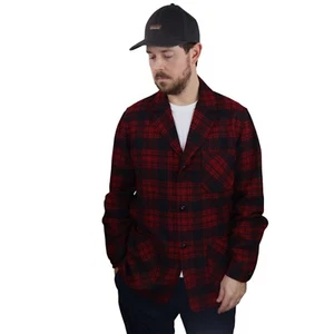 Vtg 70s Pendleton Wool Shadow Plaid 49er Mackinaw Blazer Jacket Coat Mens Medium - Picture 1 of 6