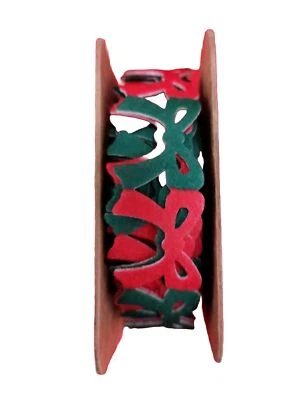 5 jardas Roobee Mara-Mi ARCO DE ACABAMENTO DE FITA DE NATAL recortado verde vermelho faça você mesmo feriado - Imagem 1 de 3