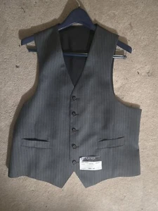 Nwt Lauren by Ralph Lauren 3 Piece Waistcoast Vest Pinstripe Grey 36W Mens 42R - Picture 1 of 3