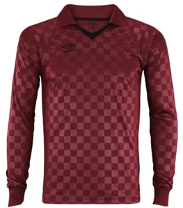 Umbro Long sleeve Maroon Checker Collard Jersey Shirt Soccer Football XL NWT - Bild 1 von 7