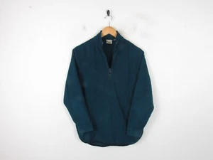Womens LL Bean Pullover Jacket Teal Green Fleece Jumper Quarter Zip | S Reg - Picture 1 of 7