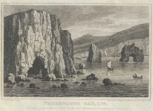 Freshwater Bay, Isle of Wight Gravurdruck, G. Brannon um 1840 I.W. - Bild 1 von 2