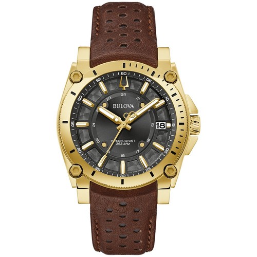 Bulova Men's Icon Collection Calendar Luminous Quartz Brown Watch 40 MM ...