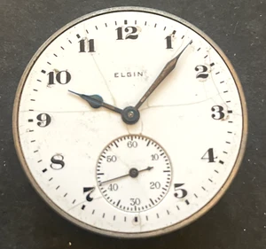 Antique 1919 Elgin Grade 303 Pocket Watch Movement Running Ticks 12s 7j USA - Picture 1 of 4