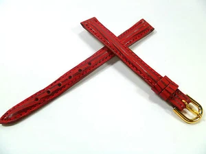 10 mm ROT UHRENARMBAND ARMBAND ZEBRA OPTIK UHRENBAND LEDER 1002 - Picture 1 of 3