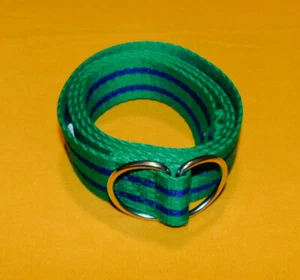BOY'S POLO RALPH LAUREN RAYON/POLYESTER GREEN/BLUE STRIPED BELT SIZE 16. - Picture 1 of 6