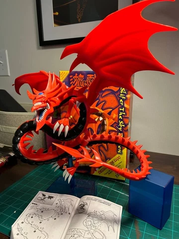 Yu-Gi-Oh Slifer The Sky Dragon 13" Deluxe Model Mattel 1996 Complete W/ Stand Cover