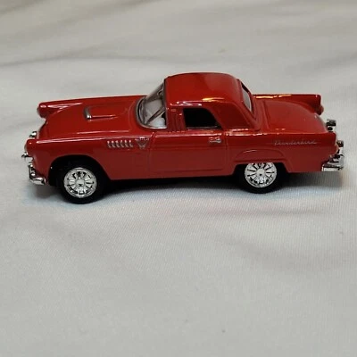 Coche modelo Ford Thunderbird 1955 fundido a presión Kinsmart 1:64 - tirar hacia atrás - rojo Foto 1 de 4