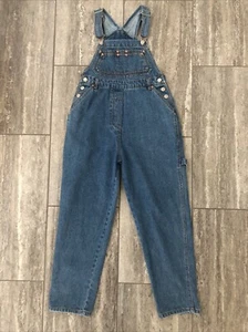 J S KIDS 100% Cotton Carpenter Denim Blue Jean Bib Overalls Girls Size L (28x26) - Picture 1 of 14