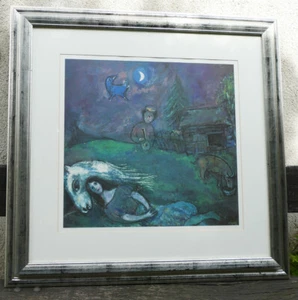 Marc Chagall Scéne Champétre 1944 Granolitho Hochwertig gerahmt 57,5 x 55,0 cm - Bild 1 von 10