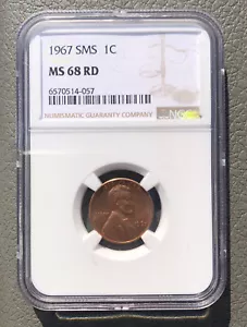 1967 SMS Lincoln One Cent Penny 1C NGC Certified MS 68 RD - Picture 1 of 6