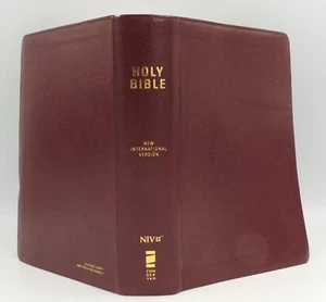 NIV Reference Bible New International Version Burgundy Leather Binding 2011 - Imagen 1 de 11