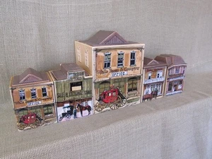 OLD WEST MAIN STREET 5 Piece Canister Set ~ Enesco 1980 ~ Designed by J. Downs - Picture 1 of 15