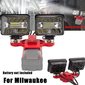 LED Work Light For Milwaukee 18V Li-ion Battery 56W 5600Lumen Dual Head 44leds - Picture 1 of 9