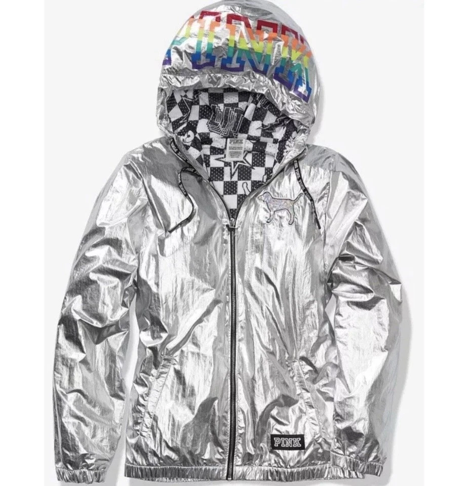 Chaqueta Victoria’s Secret ROSA Plateada Anorak Desfile de Moda EXCLUSIVA XS S 2018 Foto 1 de 4