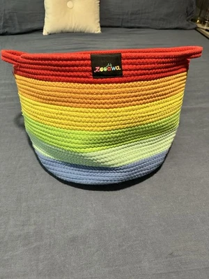 Cestas de cuerda de algodón de almacenamiento Zooawa Rainbow para habitación de bebé Foto 1 de 4
