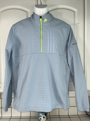NEW ADIDAS MALBON GOLF WIND SHIRT JACKET WOMENS MEDIUM 1/4 ZIP BLUE - Image 1 of 4