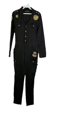 Vintage Y2K Coogi Womens Medium Embroidered Patch Spell Out Jumpsuit Black - Image 1 of 4