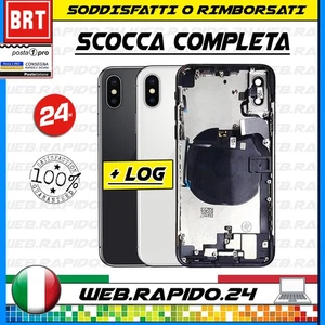D50_BACK COVER SCHALE RÜCKSEITE KOMPLETT + FLEX + RAHMEN APPLE IPHONE X GLAS WEISS - Bild 1 von 3