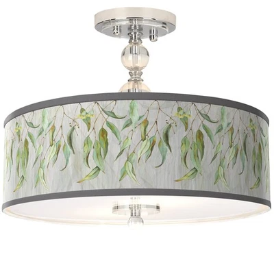 Потолочный светильник Giclee Gallery Eucalyptus Shade ширина 16 дюймов полуутопленный - Изображение 1 из 4