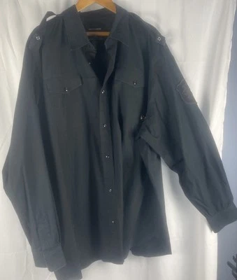 Rocawear Button Up Shirt 5X Big Adult Black Long Sleeve Logo Casual Mens - Image 1 of 4