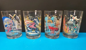 Set 4 bicchieri vintage 25° anniversario Walt Disney World Remember The Magic - Foto 1 di 6