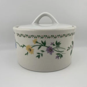 Zuccheriera Farberware giardino inglese con coperchio bianco bordo floreale 225A - Foto 1 di 7