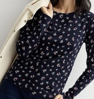 Croft & Barrow Manga Larga Cuello Redondo Azul Marino Cardenales Algodón Navidad XL Nuevo  Foto 1 de 4