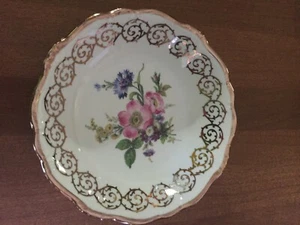 Gloria Fine Porcelain Bavaria Bayreuth Brillant Gold Schale Blumenmuster - Bild 1 von 12