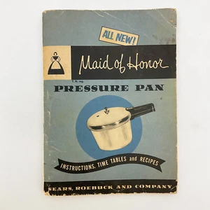 Maid of Honor Pressure Pan Cooker Owners Manual Times Tables Recipes 1954 - Imagen 1 de 18