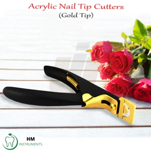 Manicure Cutter Acrylic Nail Scissors False Clipper U Edge Nail Art Gold Tip - Picture 1 of 1