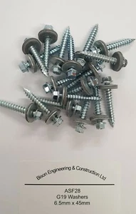 (100 Stück) 6,5 x 45 mm Blechschrauben Teks (ASF28/G19) - Bild 1 von 3