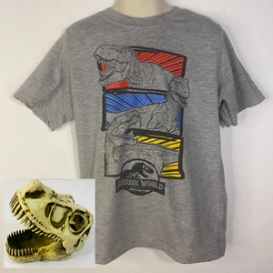 PAQUETE Camiseta Jurassic World Niños Niños Talla 7 Gris Manga Corta Dinosaurio + Juguete - Imagen 1 de 10