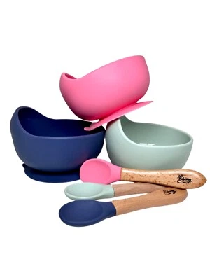 Silikon Schüssel mit Saugnapf baby/ silicone bowl with suction cup baby - Bild 1 von 2