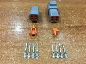 Deutsch DTM 4 Pin Motorsport Connector Kit With EZ-Crimp Contacts 16-22 AWG - Picture 1 of 8