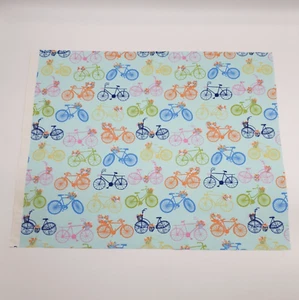 Bicycle Flower Basket Quilt Fat Quarter Fabric 100% Cotton 18" x 21" Min Cut - Picture 1 of 6