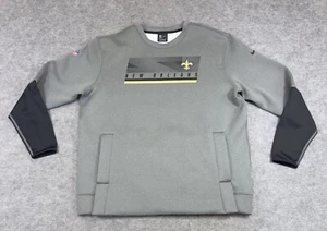 Nike Sweater Mens XL Gray On Field New Orleans Saints Sideline Fleece Pullover - Picture 1 of 22
