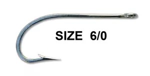 50 Mustad Classic O'Shaughnessy Fish Hooks 34091D Size 6/0 Duritan Open Eye - Picture 1 of 5