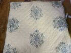 Pottery Barn "Blue Floral Medallions" Revers. Quilted Euro Pillow Sham